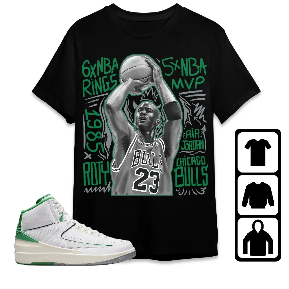Inktee Store - Jordan 2 Lucky Green Unisex T-Shirt - Mj 23 - Sneaker Match Tees Image