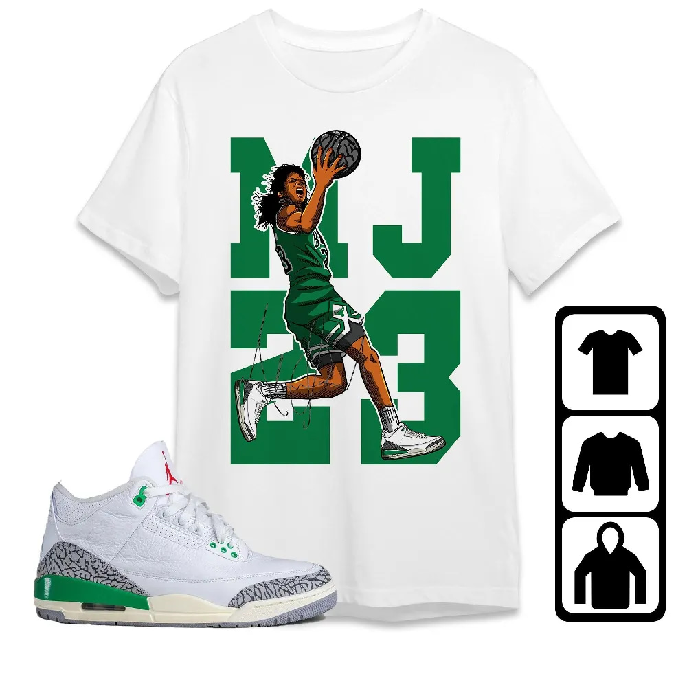 Inktee Store - Jordan 3 Lucky Green Unisex T-Shirt - Best Goat Mj - Sneaker Match Tees Image