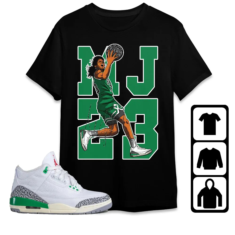 Inktee Store - Jordan 3 Lucky Green Unisex T-Shirt - Best Goat Mj - Sneaker Match Tees Image