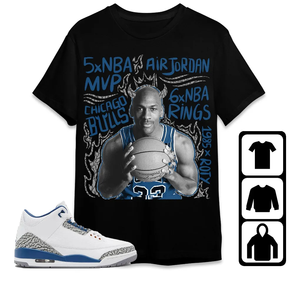 Inktee Store - Jordan 3 Wizards Unisex T-Shirt - Mj 6X Rings - Sneaker Match Tees Image