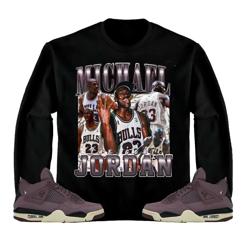 Inktee Store - Jordan 4 A Ma Maniere Violet Ore Unisex T-Shirt - The Goat Mj - Vintage Sneaker Match Tees Image