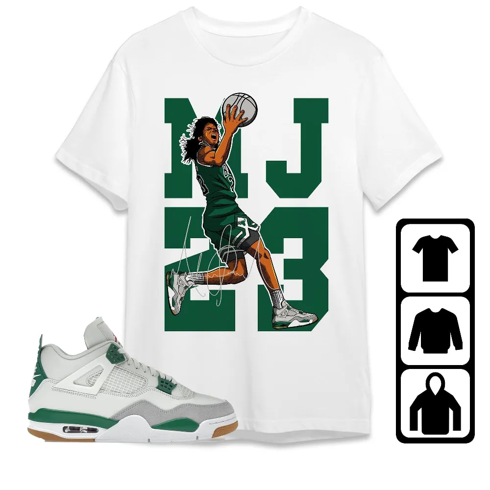 Inktee Store - Jordan 4 Sb Pine Green Unisex T-Shirt - Best Goat Mj - Sneaker Match Tees Image