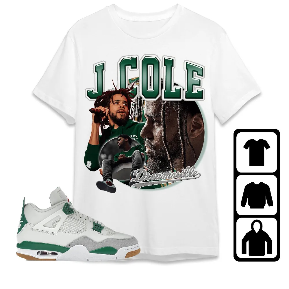 Inktee Store - Jordan 4 Sb Pine Green Unisex T-Shirt - Cole Rapper - Sneaker Match Tees Image