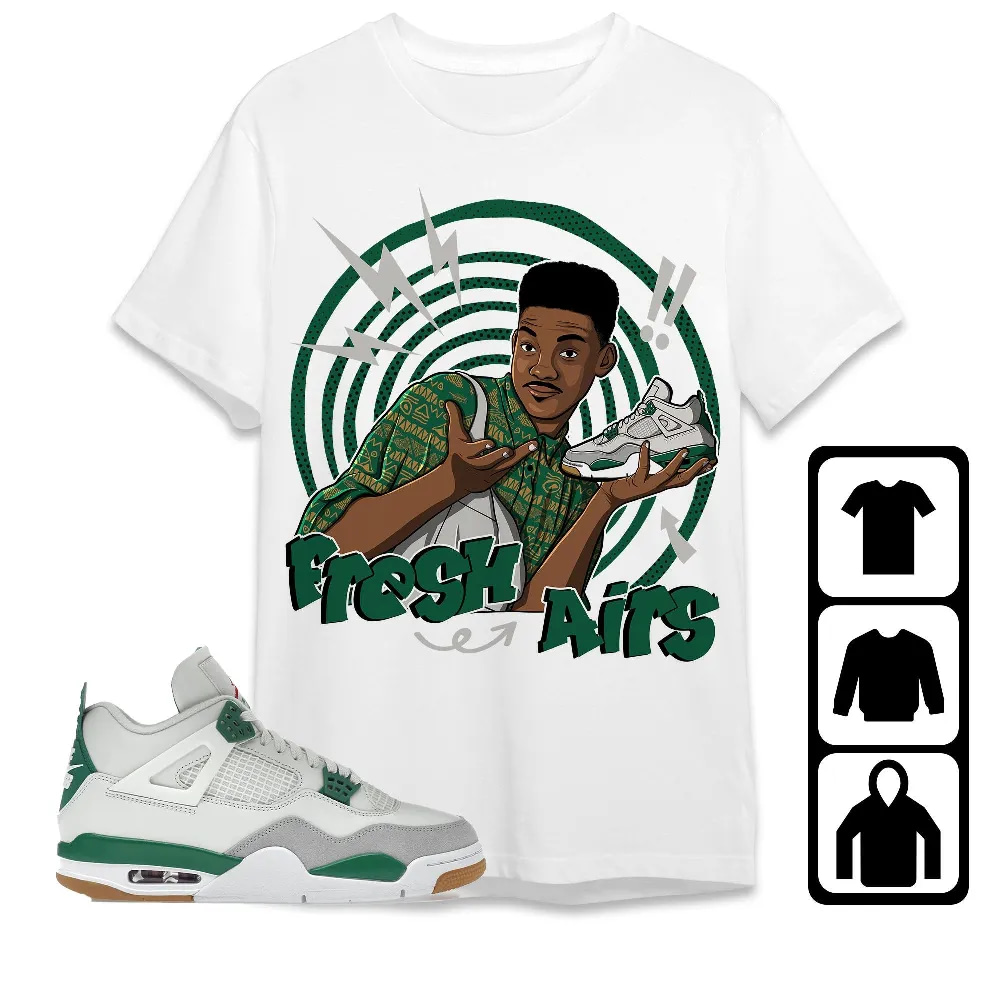 Inktee Store - Jordan 4 Sb Pine Green Unisex T-Shirt - Fresh Prince Sneaker - Sneaker Match Tees Image