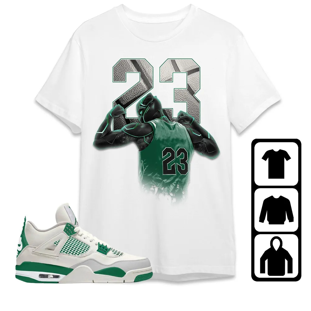 Inktee Store - Jordan 4 Sb Pine Green Unisex T-Shirt - Number 23 Panther - Sneaker Match Tees Image