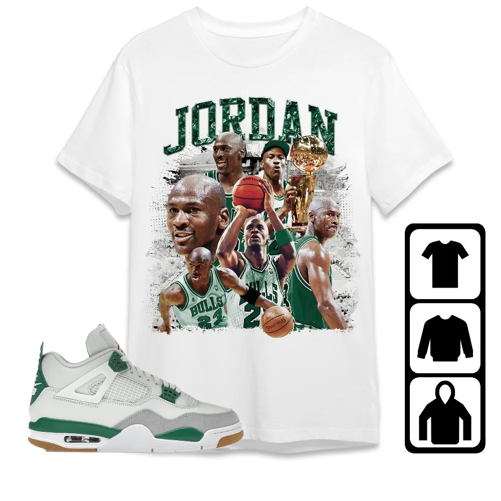 Inktee Store - Jordan 4 Sb Pine Green Unisex T-Shirt - Sneaker Match Tees Image