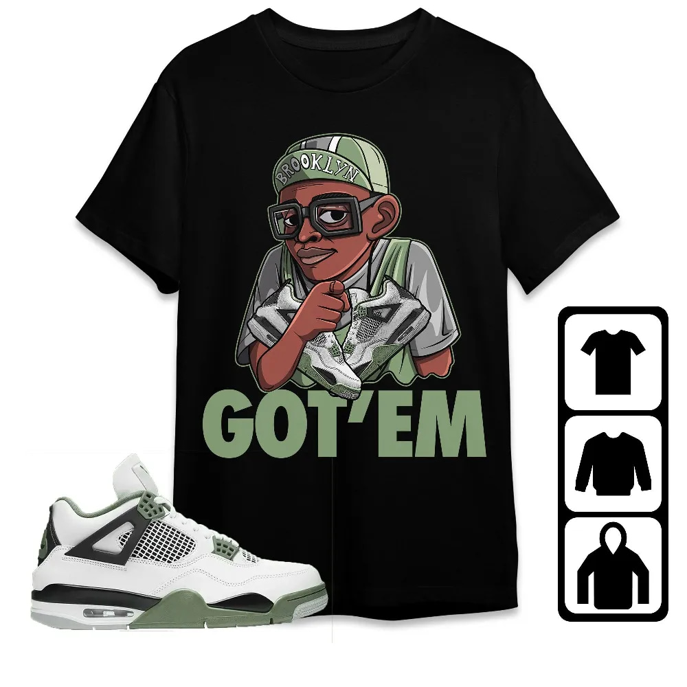 Inktee Store - Jordan 4 Seafoam Oil Green Unisex T-Shirt - Got Em Spike - Sneaker Match Tees Image