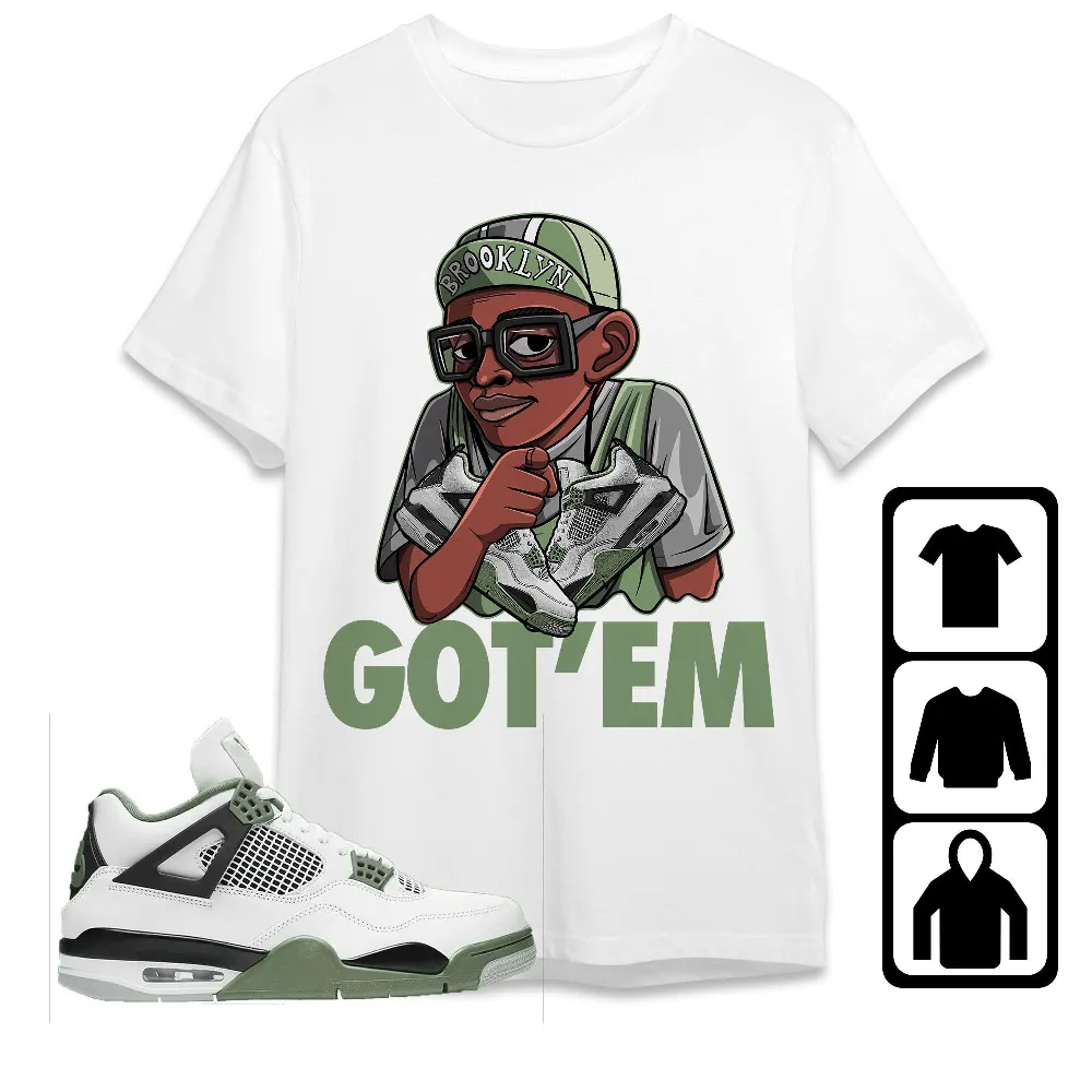 Inktee Store - Jordan 4 Seafoam Oil Green Unisex T-Shirt - Got Em Spike - Sneaker Match Tees Image
