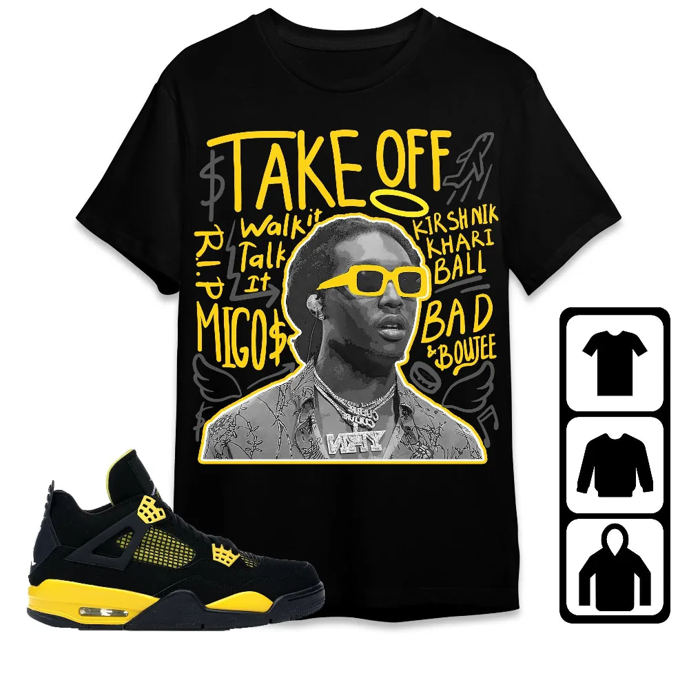 Inktee Store - Jordan 4 Thunder Unisex T-Shirt - Take Off - Sneaker Match Tees Image
