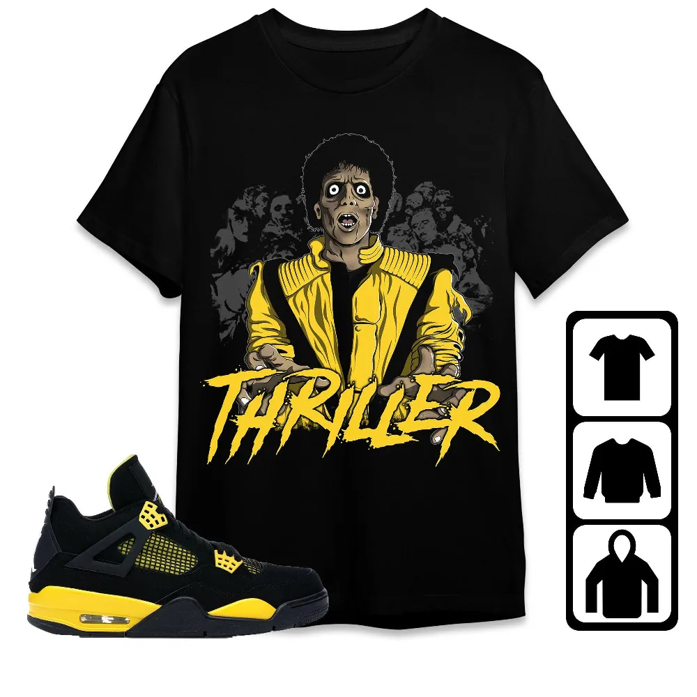 Inktee Store - Jordan 4 Thunder Unisex T-Shirt - Thriller - Sneaker Match Tees Image