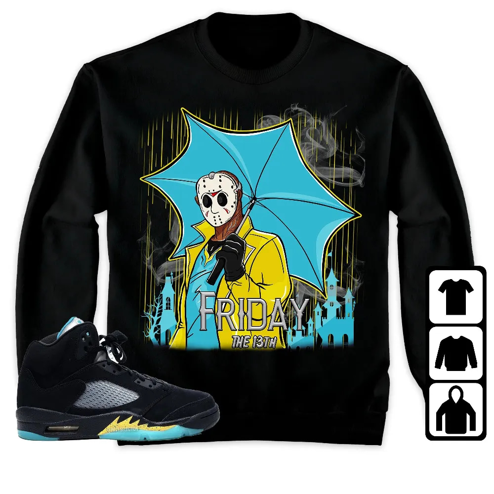 Inktee Store - Jordan 5 Aqua Unisex T-Shirt - Friday Jason - Sneaker Match Tees Image