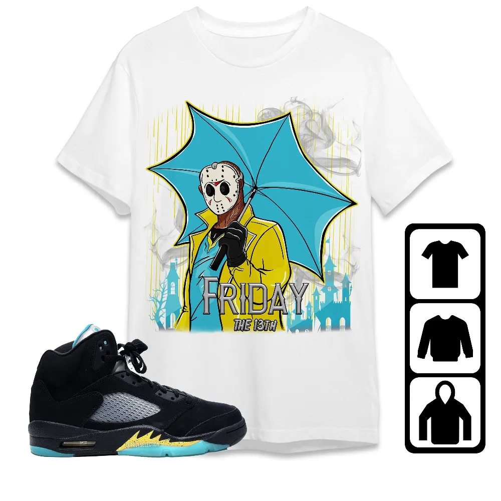 Inktee Store - Jordan 5 Aqua Unisex T-Shirt - Friday Jason - Sneaker Match Tees Image