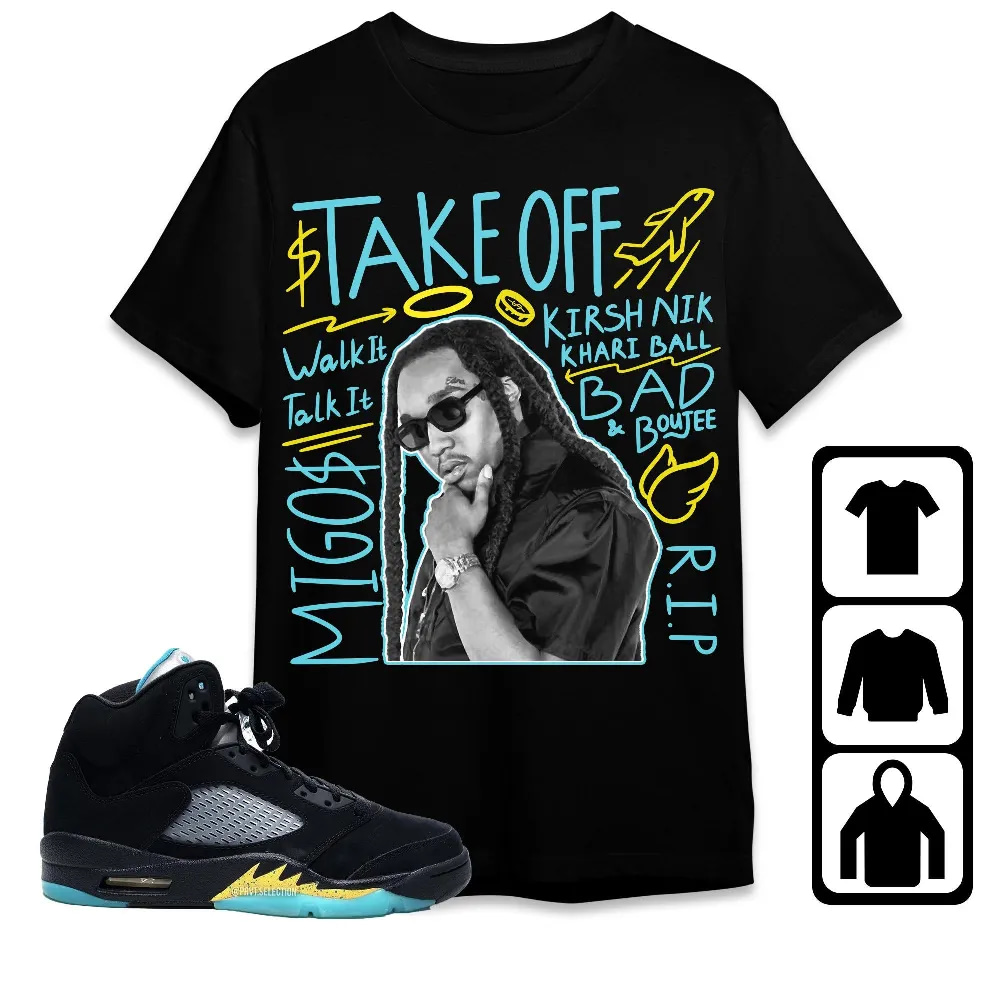 Inktee Store - Jordan 5 Aqua Unisex T-Shirt - New Take Off - Sneaker Match Tees Image