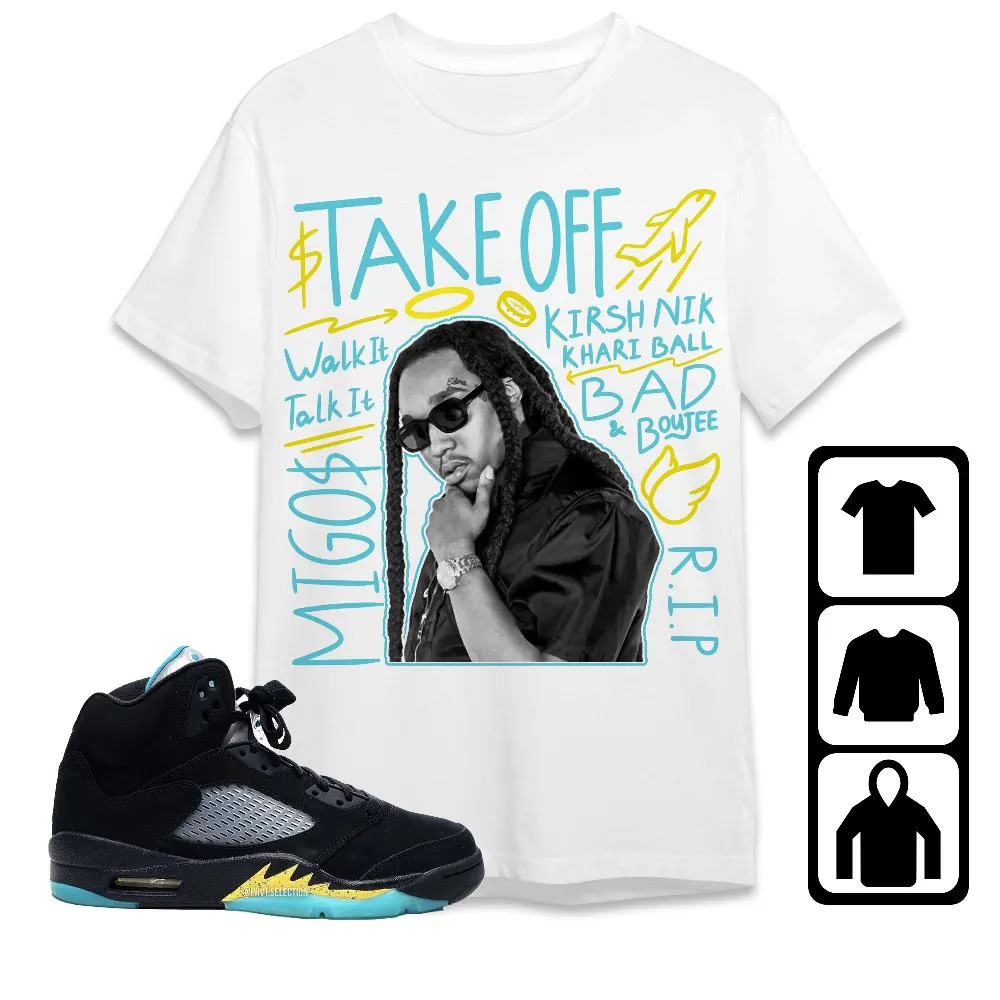 Inktee Store - Jordan 5 Aqua Unisex T-Shirt - New Take Off - Sneaker Match Tees Image