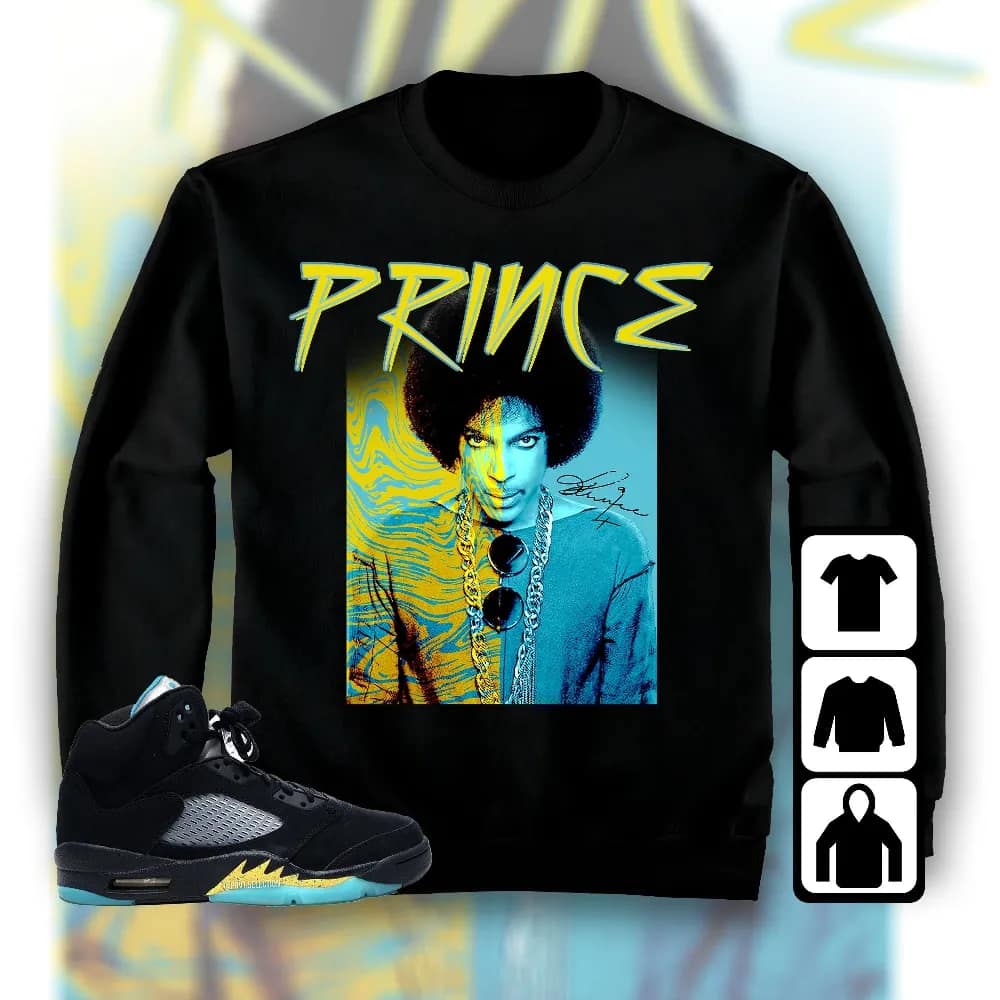 Inktee Store - Jordan 5 Aqua Unisex T-Shirt - Prince Signature - Sneaker Match Tees Image
