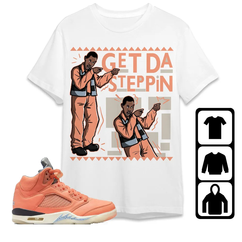Inktee Store - Jordan 5 Crimson Bliss Unisex T-Shirt - Get Da Steppin Martin - Sneaker Match Tees Image