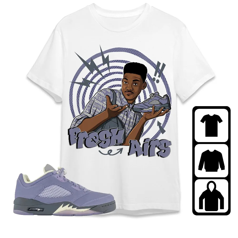 Inktee Store - Jordan 5 Low Indigo Haze Unisex T-Shirt - Fresh Prince Sneaker - Sneaker Match Tees Image