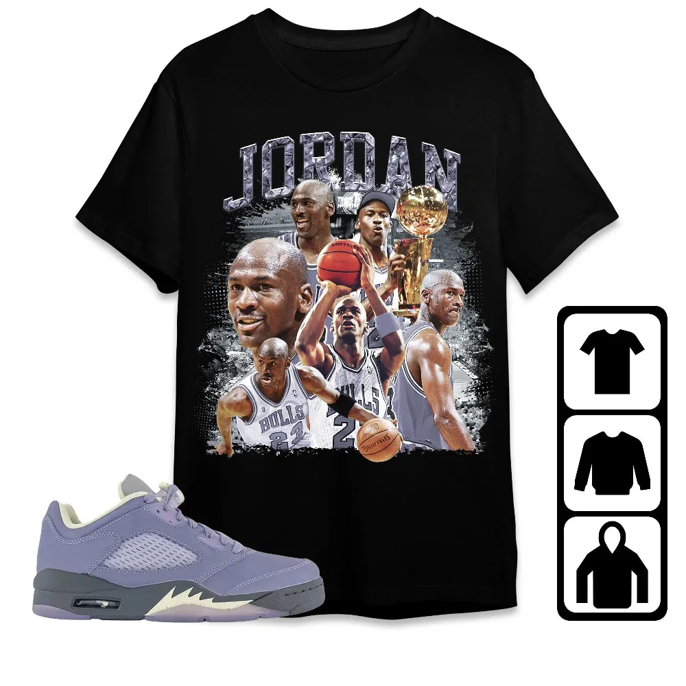 Inktee Store - Jordan 5 Low Indigo Haze Unisex T-Shirt - Sneaker Match Tees Image