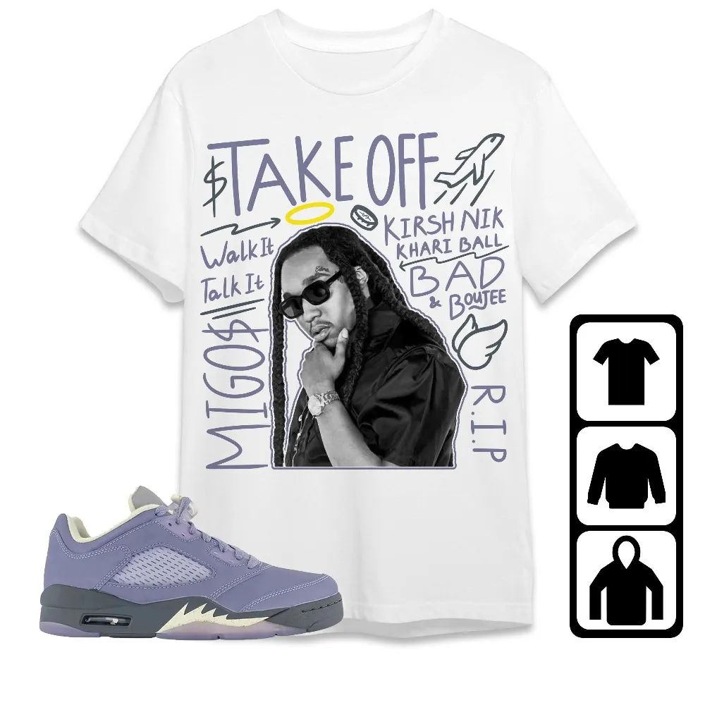 Inktee Store - Jordan 5 Low Indigo Haze Unisex T-Shirt - New Take Off - Sneaker Match Tees Image