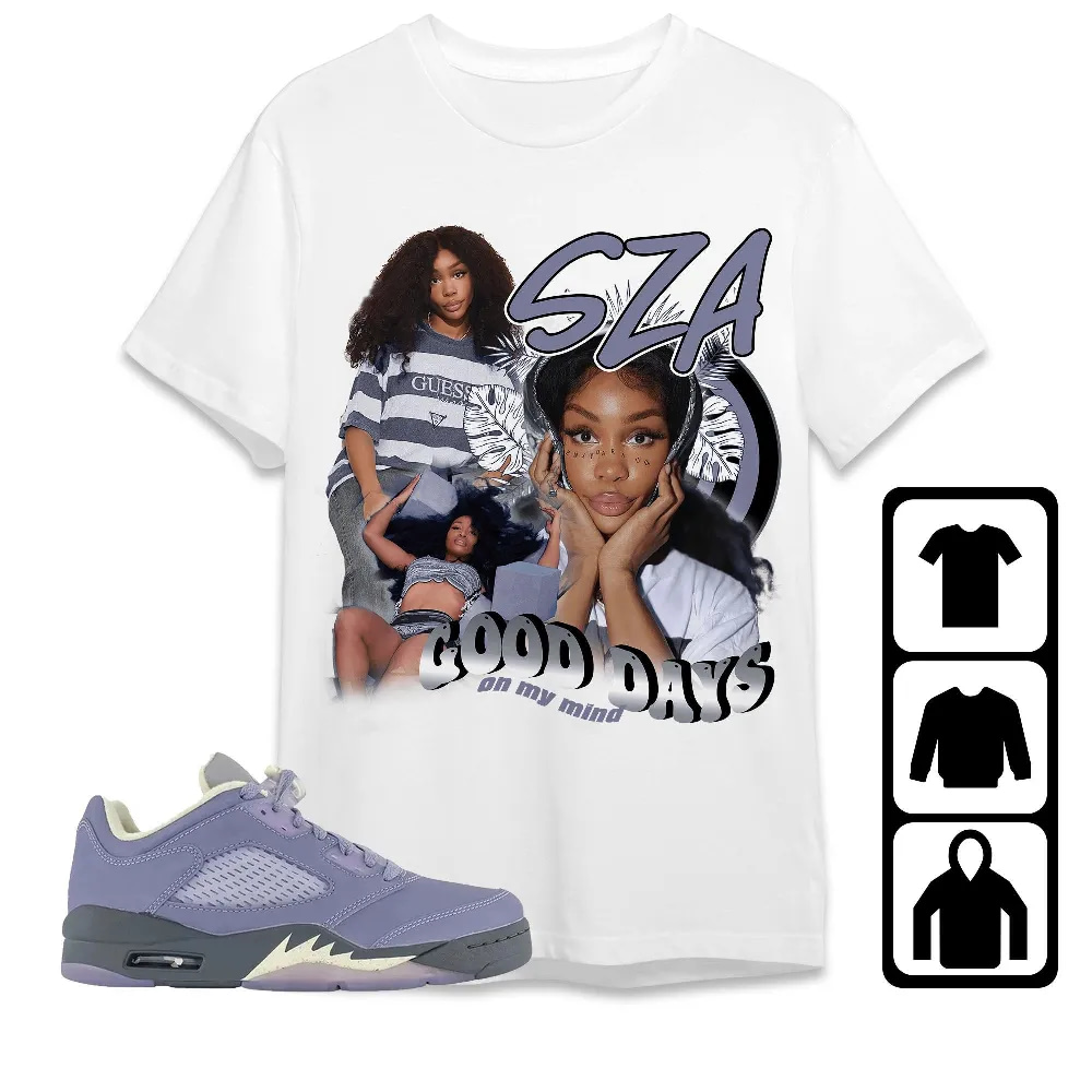 Inktee Store - Jordan 5 Low Indigo Haze Unisex T-Shirt - Sza Good Days - Sneaker Match Tees Image