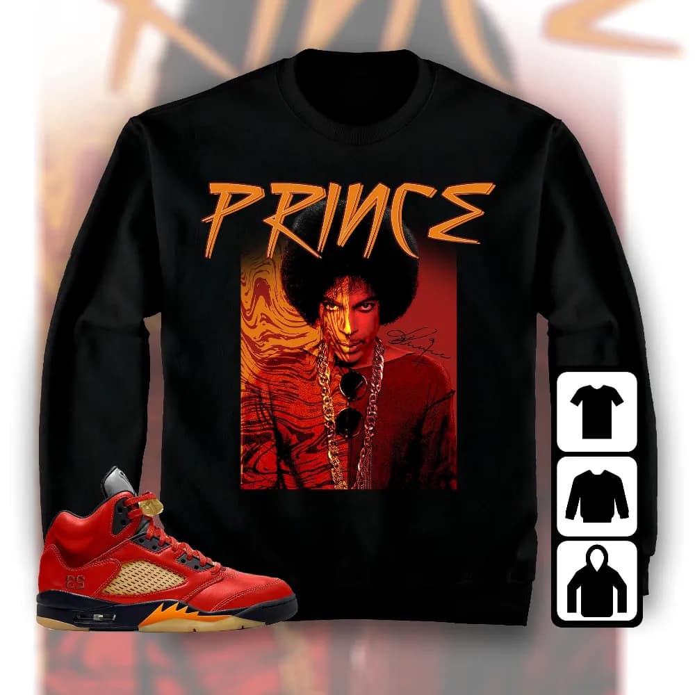 Inktee Store - Jordan 5 Mars For Her Unisex T-Shirt - Prince Signature - Sneaker Match Tees Image