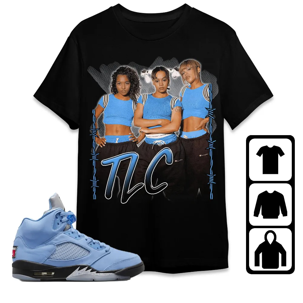 Inktee Store - Jordan 5 University Blue Unisex T-Shirt - Tlc Band - Sneaker Match Tees Image