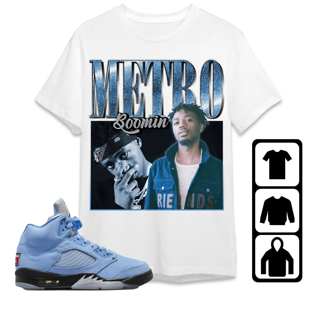 Inktee Store - Jordan 5 University Blue Unisex T-Shirt - Metro Boomin - Sneaker Match Tees Image