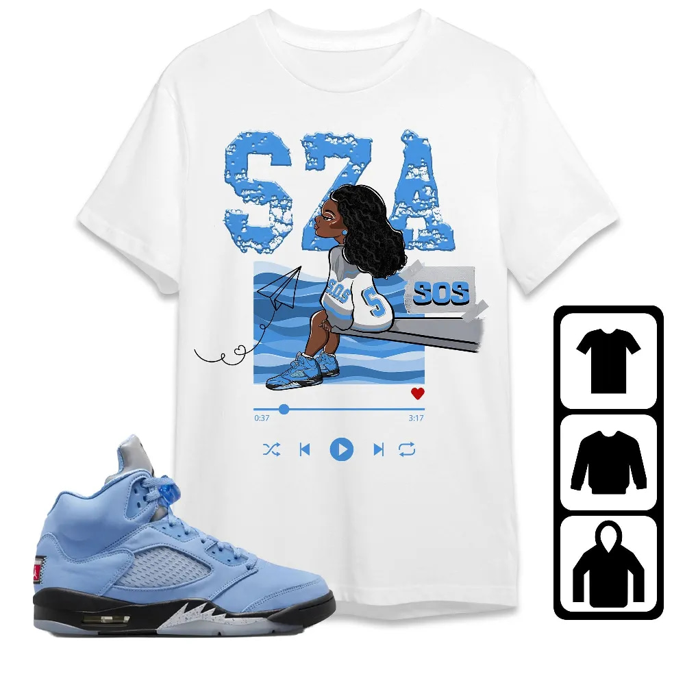 Inktee Store - Jordan 5 University Blue Unisex T-Shirt - Sza Sos - Sneaker Match Tees Image