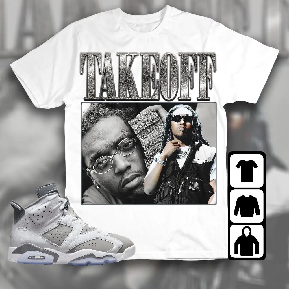 Inktee Store - Jordan 6 Cool Grey Unisex T-Shirt - Takeoff - Sneaker Match Tees Image