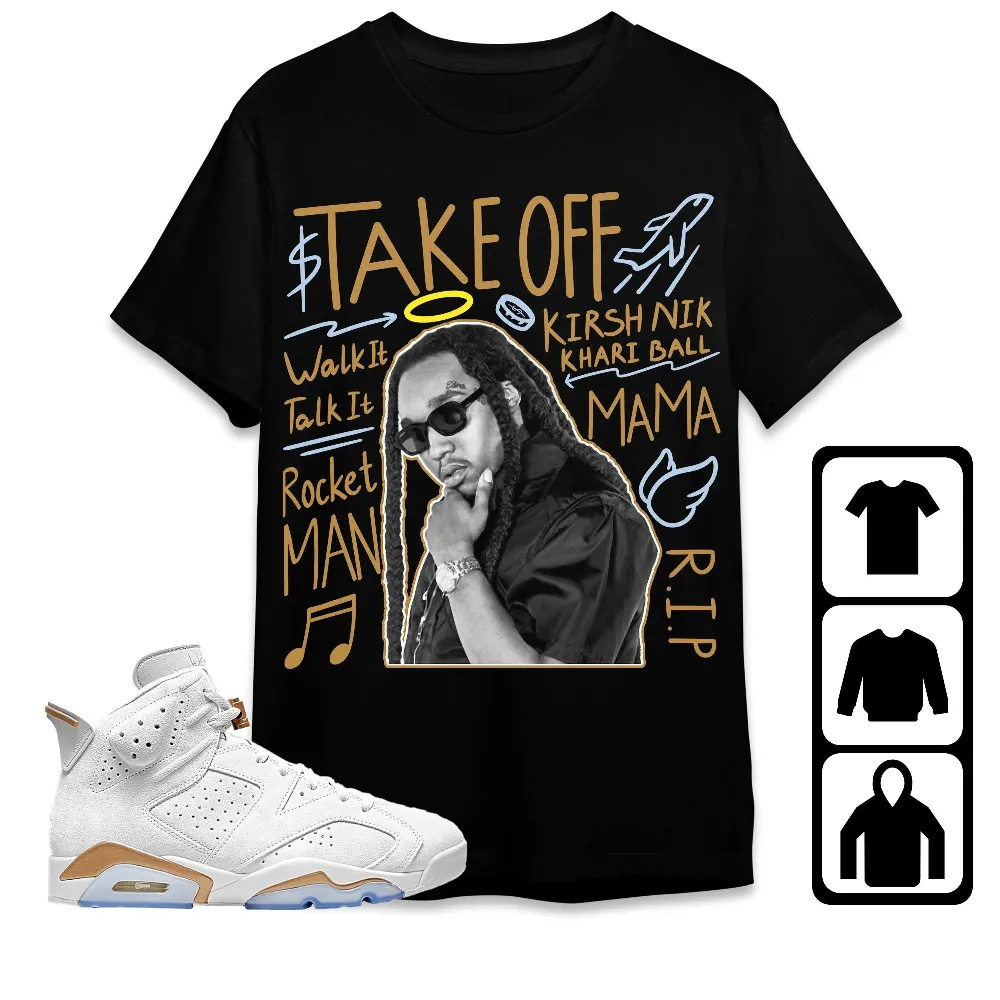 Inktee Store - Jordan 6 Craft Celestial Gold Unisex T-Shirt - New Take Off - Sneaker Match Tees Image