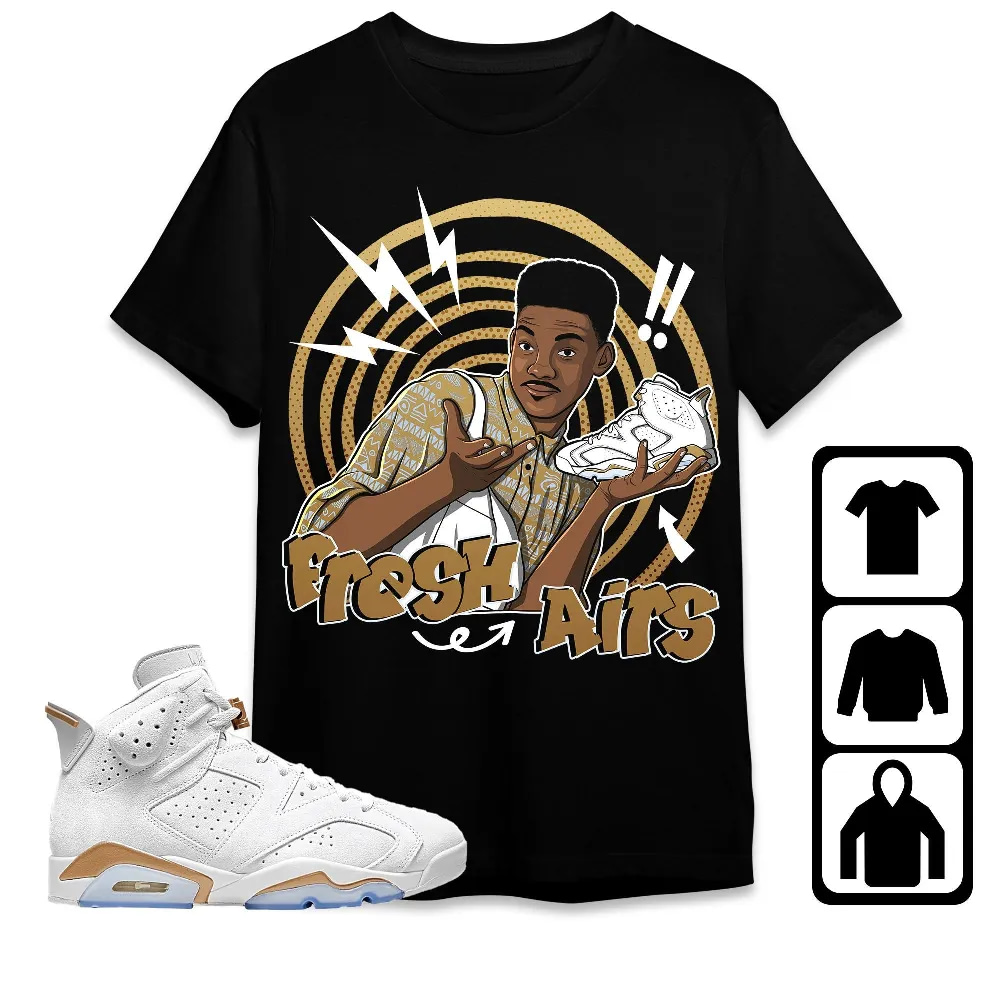 Inktee Store - Jordan 6 Craft Celestial Gold Unisex T-Shirt - Fresh Prince Sneaker - Sneaker Match Tees Image