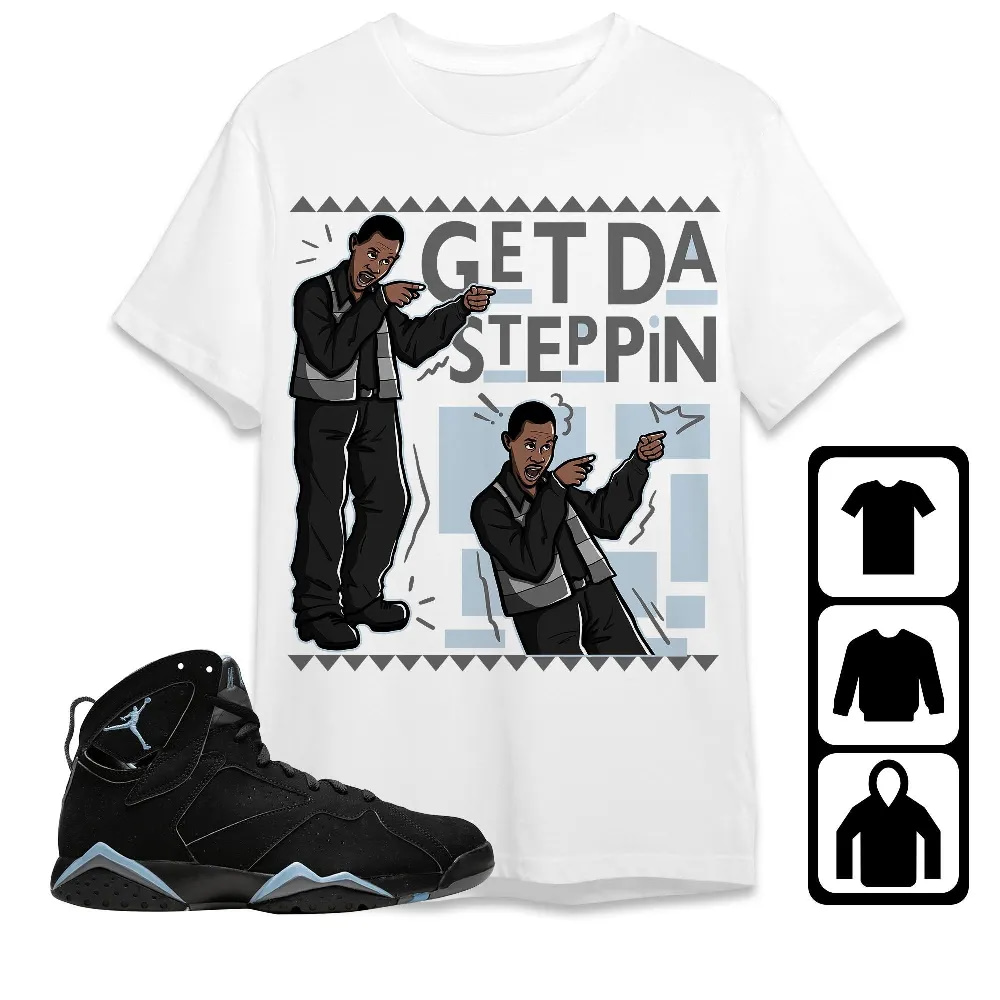 Inktee Store - Jordan 7 Chambray Unisex T-Shirt - Get Da Steppin Martin - Sneaker Match Tees Image