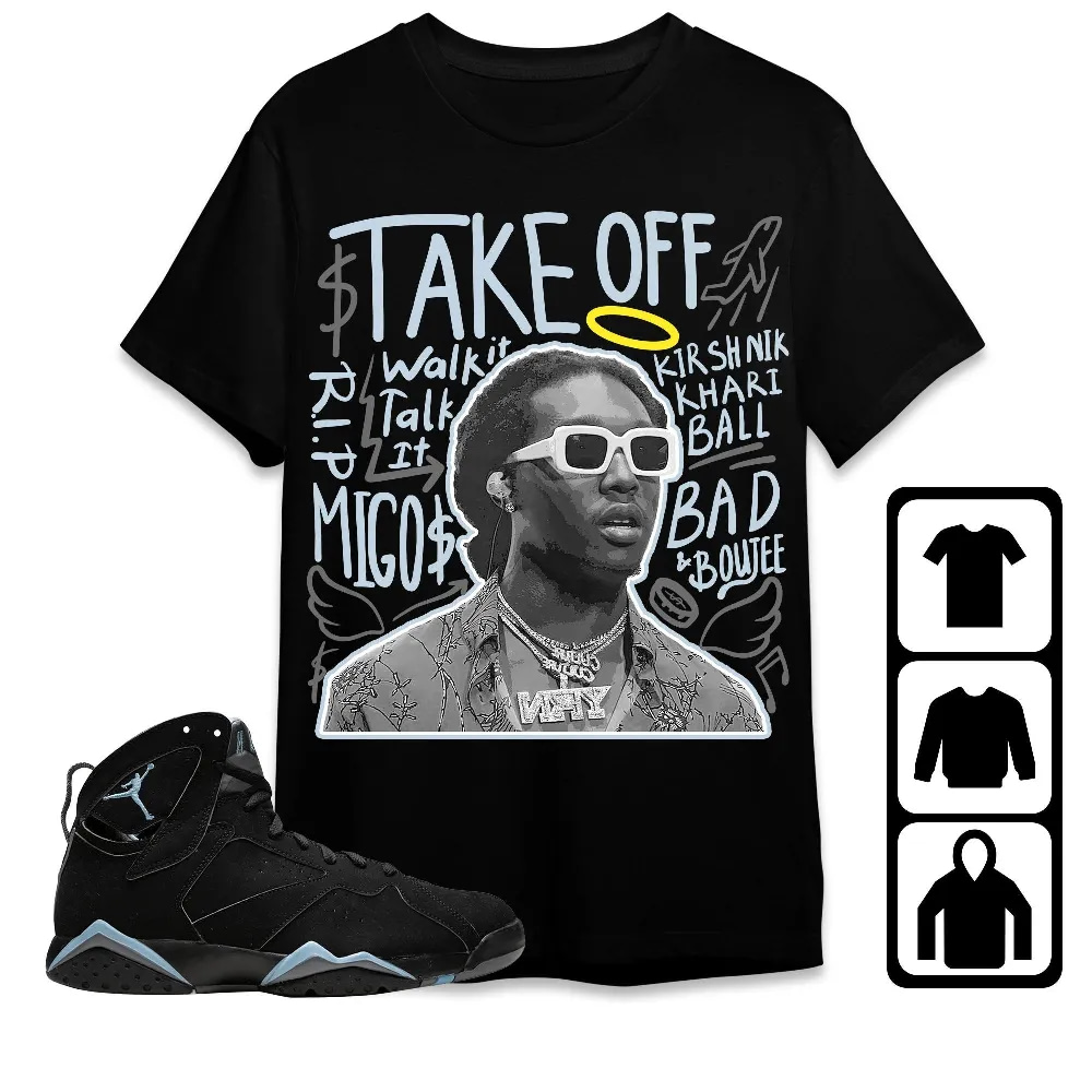 Inktee Store - Jordan 7 Chambray Unisex T-Shirt - Take Off - Sneaker Match Tees Image