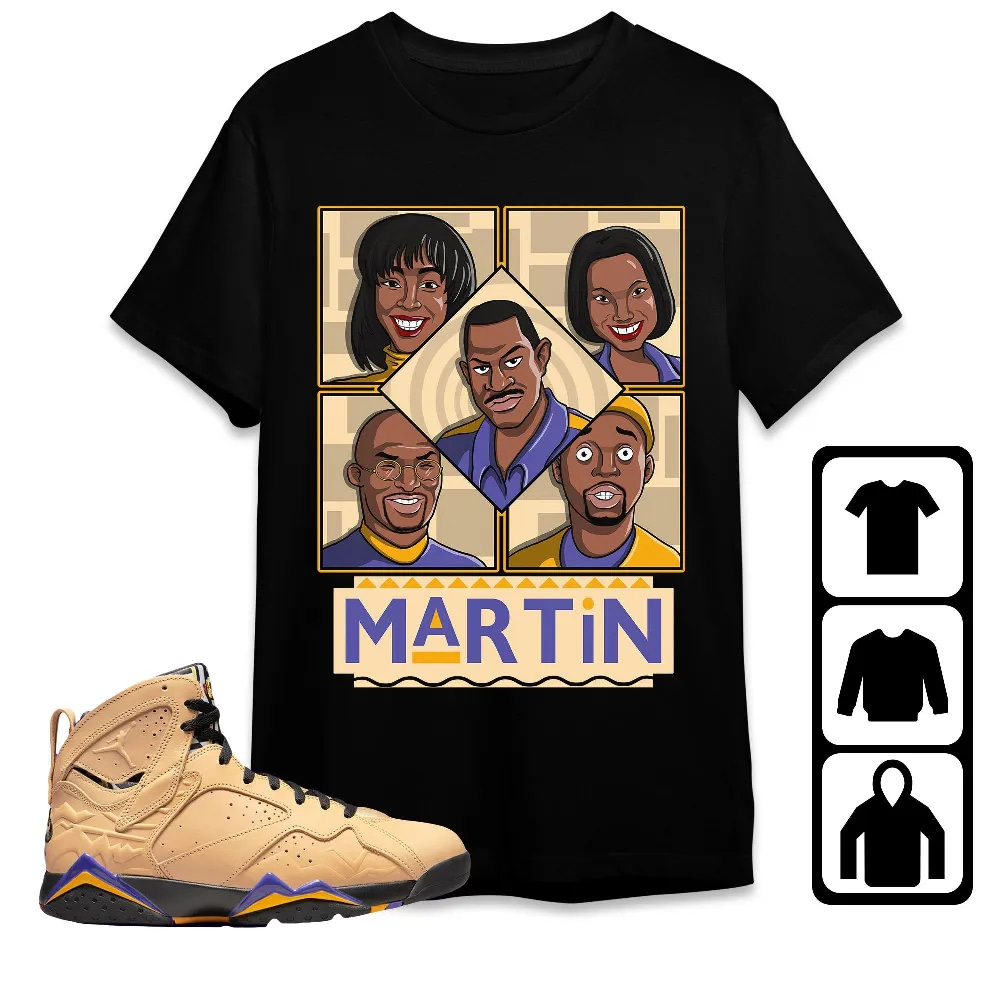 Inktee Store - Jordan 7 Se Afrobeats Unisex T-Shirt - Martin 90S Tv Style - Sneaker Match Tees Image