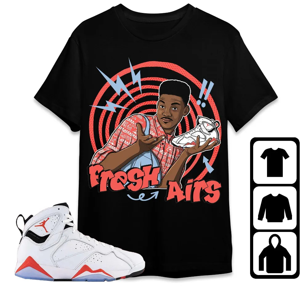 Inktee Store - Jordan 7 White Infrared Unisex T-Shirt - Fresh Prince Sneaker - Sneaker Match Tees Image