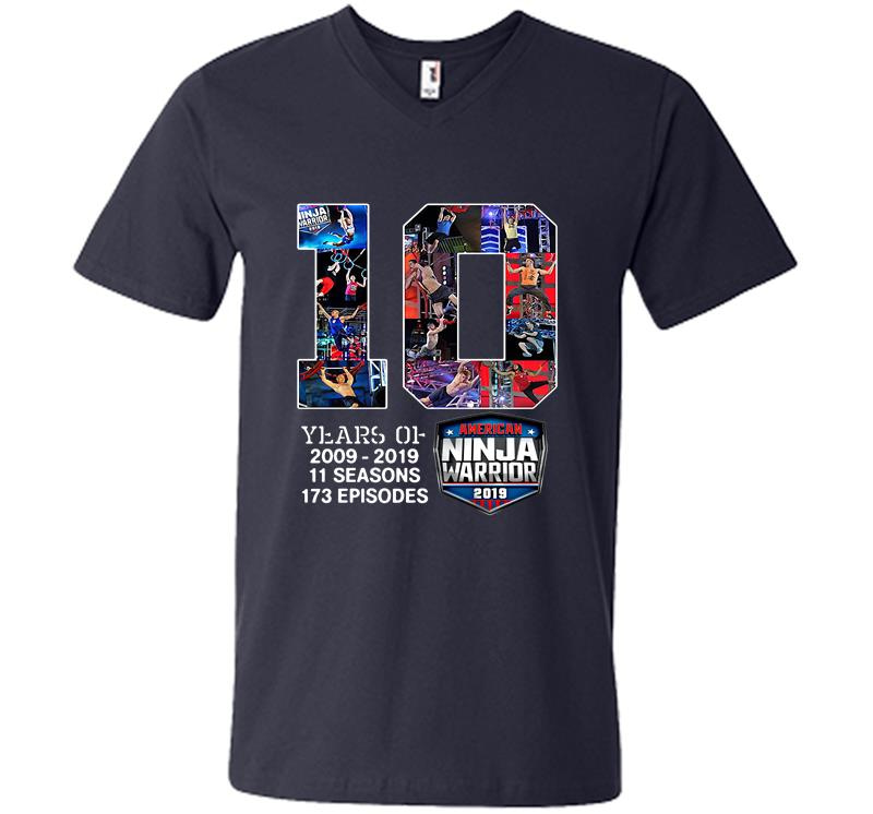Inktee Store - 10Th Years Of American Ninja Warrior 2009-2019 V-Neck T-Shirt Image