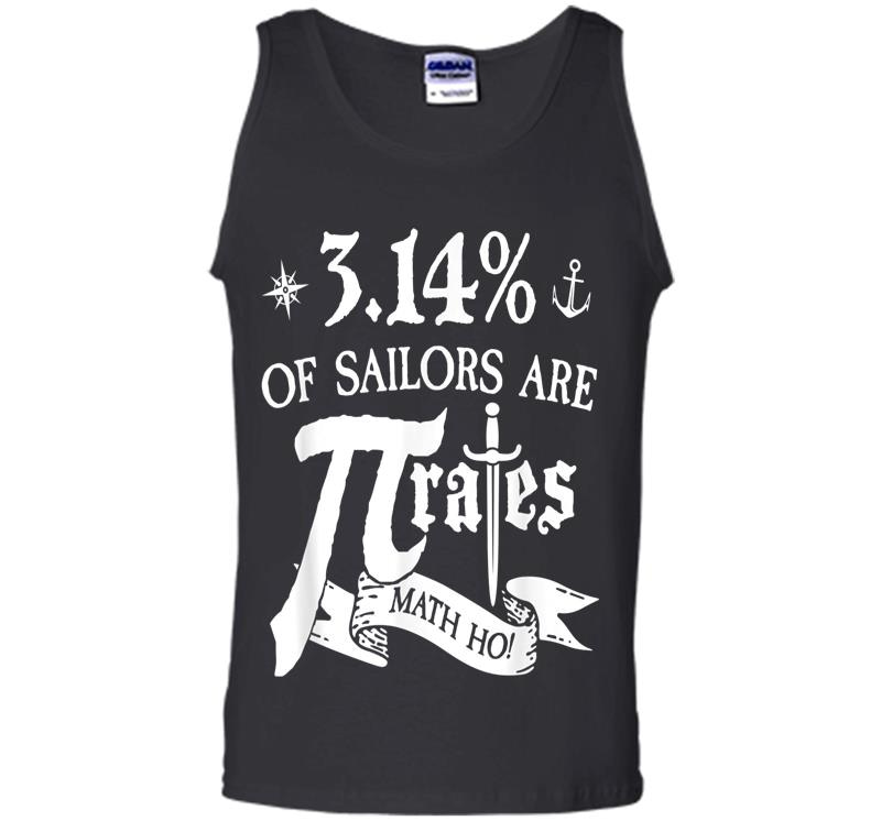 Inktee Store - 3.14% Of Sailors Are Pirates Funny Math Geek Pi Day Mens Tank Top Image