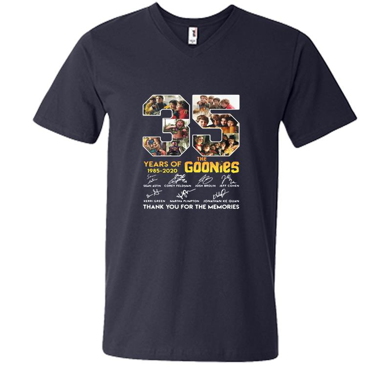 Inktee Store - 35Th Years Of The Goonies 1985-2020 Signature V-Neck T-Shirt Image