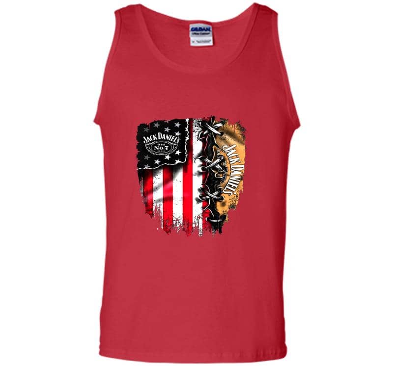 Inktee Store - 4Th Of Independence Day Jack Daniels Whiskey American Flag Mens Tank Top Image