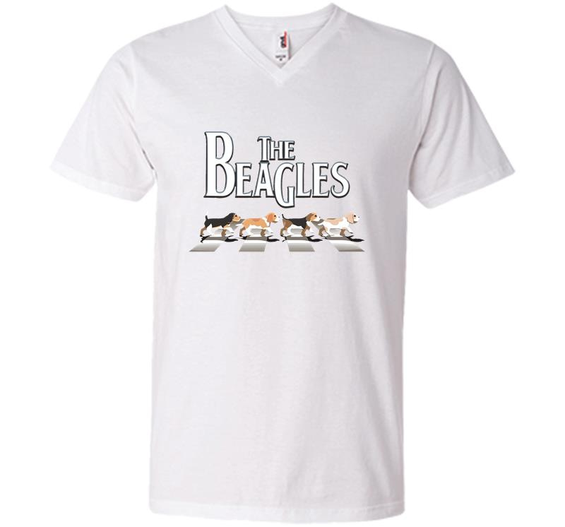 Inktee Store - Abbey Road The Beagles V-Neck T-Shirt Image