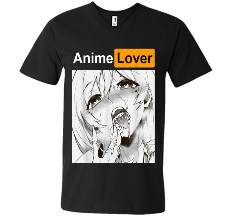 Ahegao Lovers Anime Manga Sexy Mdchen Gesicht Hentai Ecchi V-Neck T-Shirt