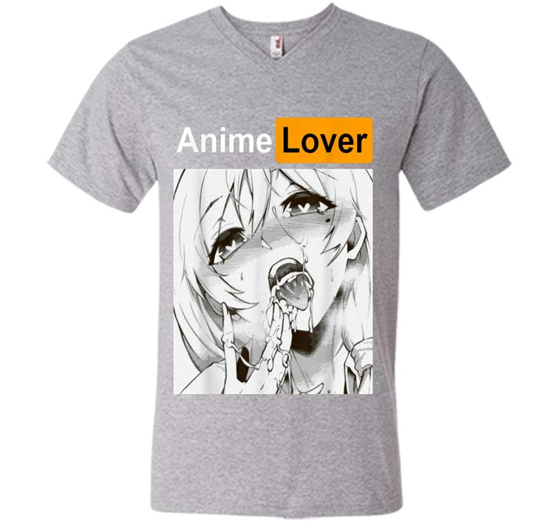 Inktee Store - Ahegao Lovers Anime Manga Sexy Mdchen Gesicht Hentai Ecchi V-Neck T-Shirt Image