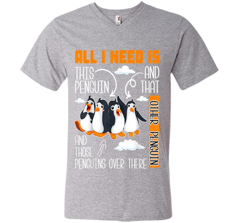 Inktee Store - All I Need Is This Penguin And That Other Penguin Cute V-Neck T-Shirt Image
