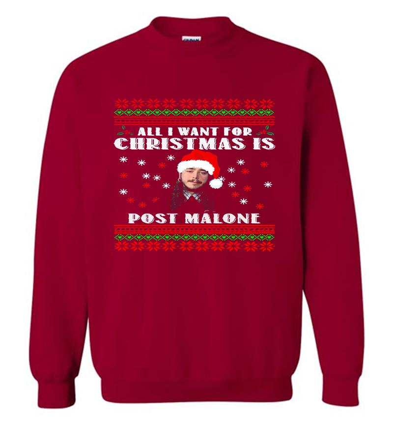 Inktee Store - All I Want For Christmas Is Post Malone Santa Sweatshirt Image