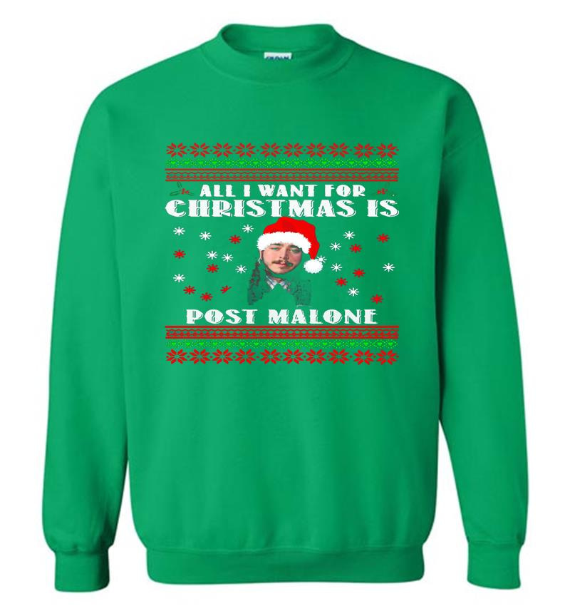 Inktee Store - All I Want For Christmas Is Post Malone Santa Sweatshirt Image