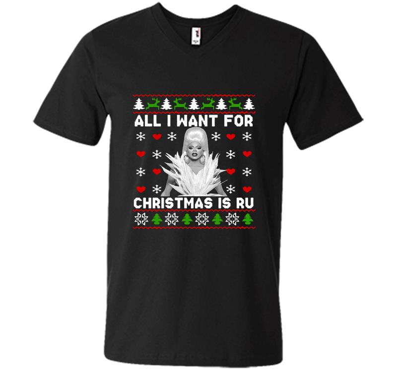 All I Want For Christmas Is Rupaul’s Drag Race V-Neck T-Shirt