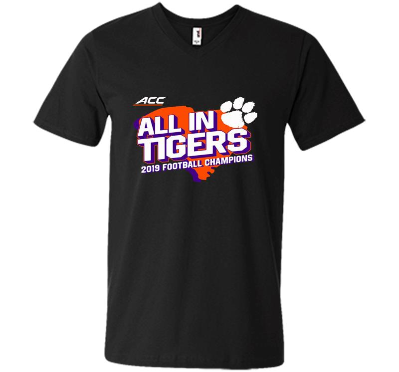 All In Tigers 2019 Football Champions V-Neck T-Shirt