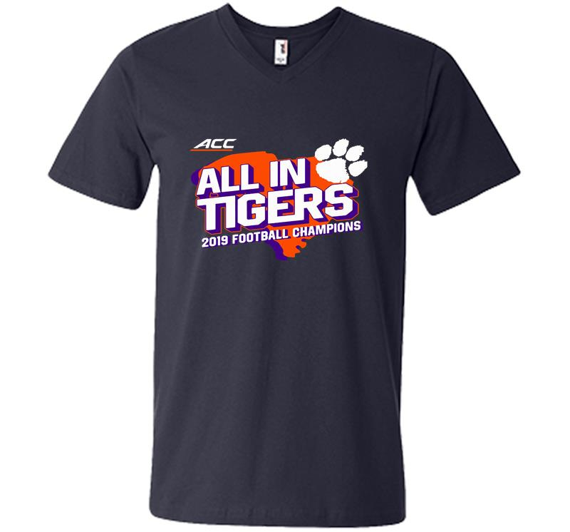 Inktee Store - All In Tigers 2019 Football Champions V-Neck T-Shirt Image