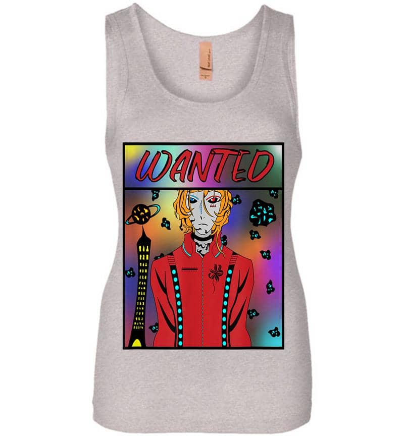 Inktee Store - Anime Alien Wanted Poster Throughout The Galaxy Womens Jersey Tank Top Image