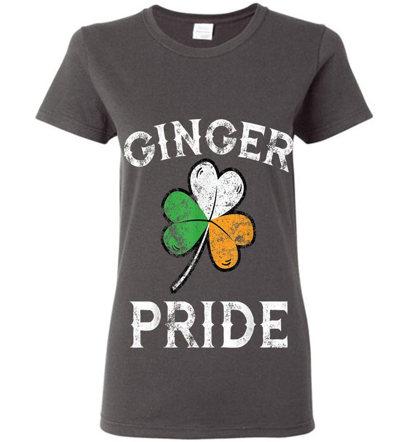 Inktee Store - Awesome Ginger Pride St Patricks Day Irish Flag Clover Womens T-Shirt Image